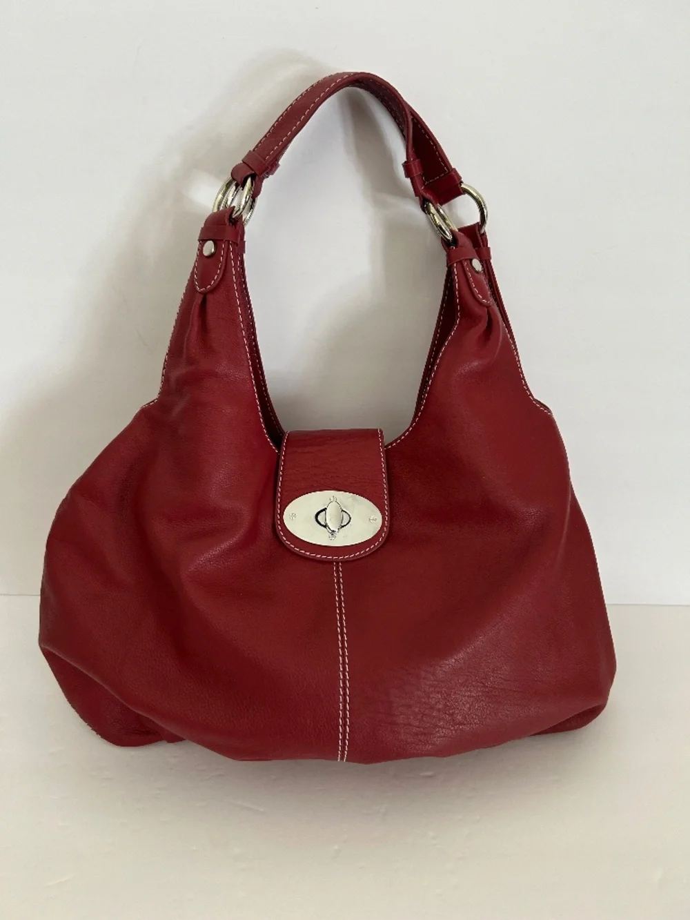 NorthStyle Soft Slouchy Leather Hobo Shoulder Bag in Red
